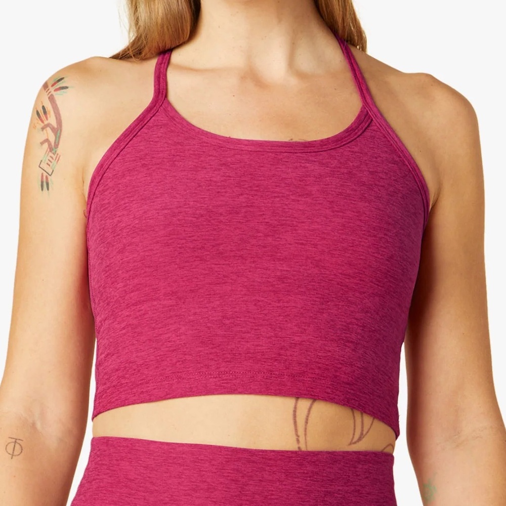 Beyond Yoga Spacedye Slim Racerback Cropped Tank - Dragonfruit Sangria